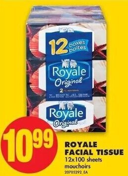 No Frills Royale Facial Tissue 12x100 Sheets offer