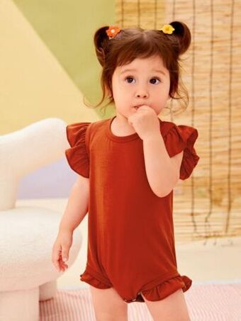 SheIn Baby ruffle trim keyhole back bodysuit offer