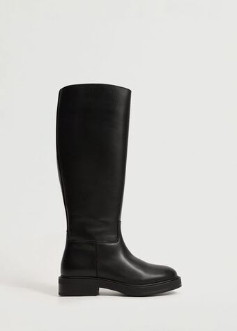 Mango Leather boots with tall leg offer