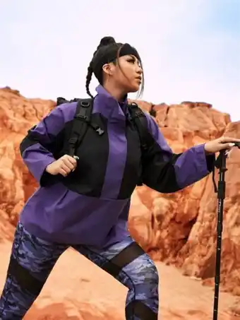 SheIn Plus wind-proof color block sports jacket offer