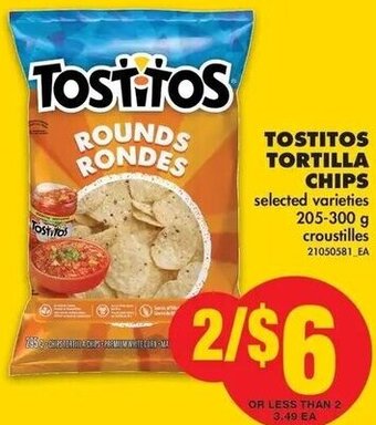 No Frills Tostitos Tortilla Chips 205-300g offer