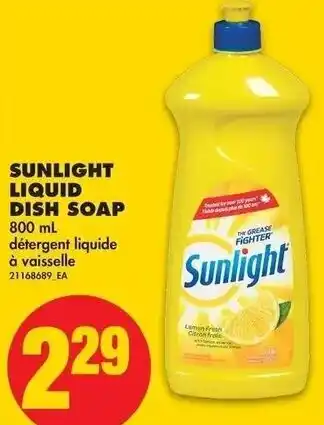 No Frills Sunlight Liquid Dish Soap 800ml offer