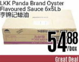 Nations Fresh Foods LKK Panda Brand Oyster Flavoured Sauce 6x5Lb offer