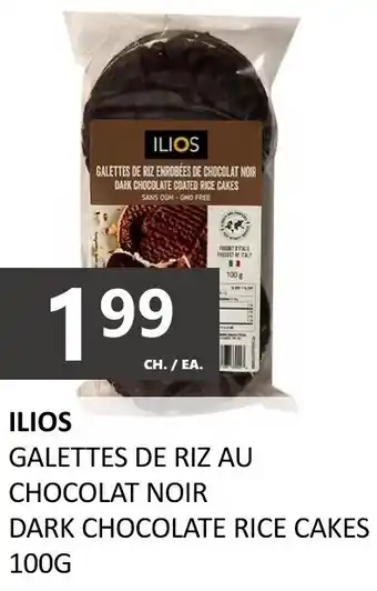 Marche Nuvo Ilios Galettes De Riz Au Chocolat Noir Dark Chocolate Rice Cakes 100g offer
