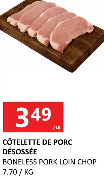 Côtelette De Porc Désossée Boneless Pork Loin Chop 7.70Kg