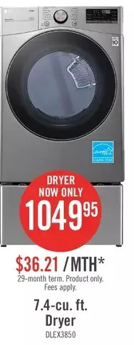 The Brick Lg 7.4-cu. ft. dryer offer