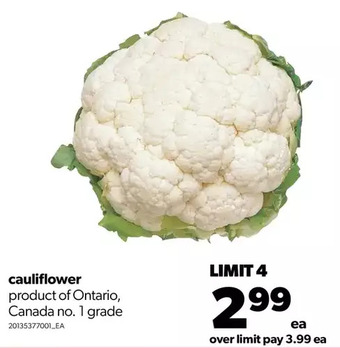 Real Canadian Superstore Cauliflower offer