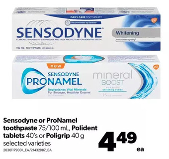 Real Canadian Superstore Sensodyne or pronamel toothpaste, polident tablets or poligrip offer