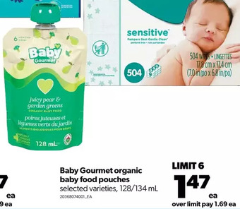 Real Canadian Superstore Baby gourmet organic baby food pouches offer