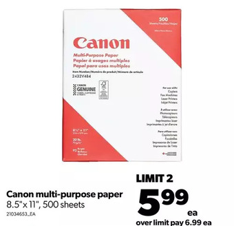 Real Canadian Superstore Canon multi-purpose paper offer