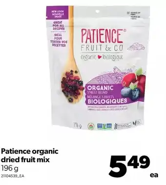 Real Canadian Superstore Patience organic dried fruit mix offer