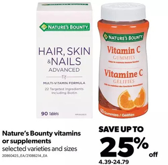 Real Canadian Superstore Nature's bounty vitamins or supplements offer