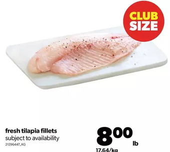 Real Canadian Superstore Fresh tilapia fillets offer