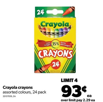 Real Canadian Superstore Crayola crayons offer