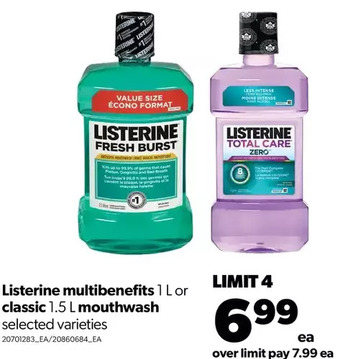 Real Canadian Superstore Listerine multibenefits or classic mouthwash offer