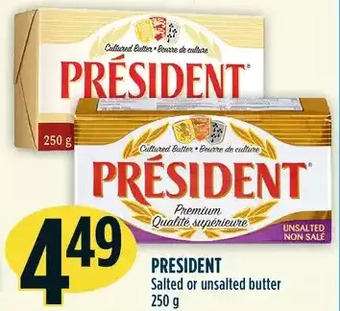 Marché Adonis President salted or unsalted butter offer