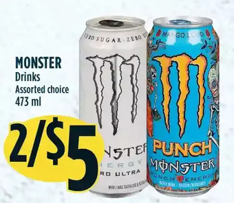 Marché Adonis Monster drinks offer