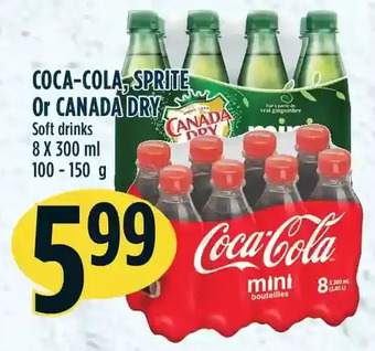 Marché Adonis Coca-cola, sprite or canada dry soft drinks offer