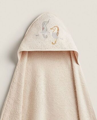 ZARA HOME Seahorse hooded bath towel offer