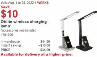Costco Ottlite Wireless Charging Lamp offer