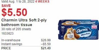 Costco Charmin Ultra Soft 2-ply Bathroom Tissue offer