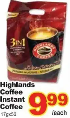 T&T Supermarket Highlands Coffee Instant Coffee 17gx50 offer