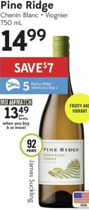 Sobeys Pine Ridge Chenin Blanc +Viognier 750ml offer