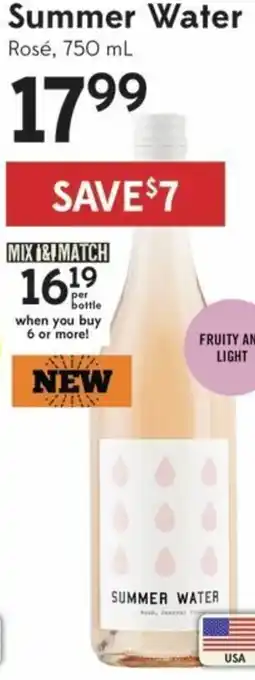 Sobeys Summer Water Rosé 750ml offer