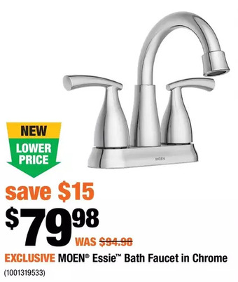 Home Depot Moen essie bath faucet in chrome offer