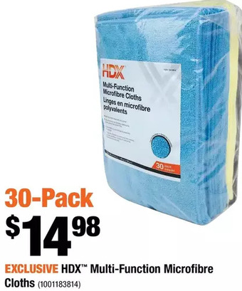 Home Depot Hdx multi-function microfibre cloths offer