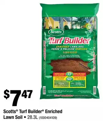 Home Depot Scotts turf builder enriched lawn soil offer