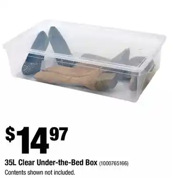Home Depot 35l clear under-the-bed box offer