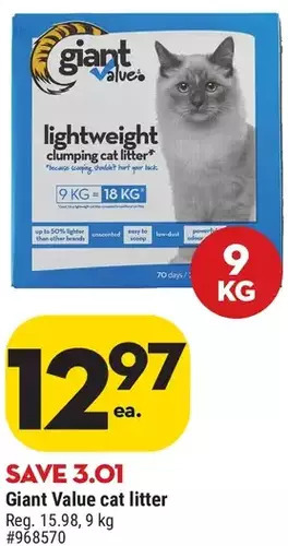 Giant Tiger Giant value cat litter offer