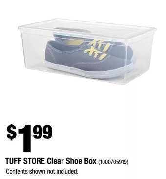Home Depot Tuff store clear shoe box offer