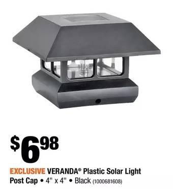 Home Depot Veranda plastic solar light post cap offer