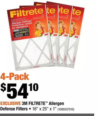 Home Depot 3m filtrete allergen defense filters offer