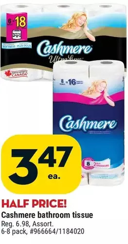Giant Tiger Cashmere bathroom tissue offer