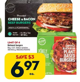 Giant Tiger Belmont burgers offer