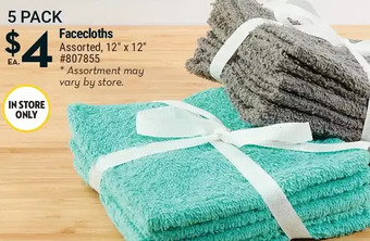 Giant Tiger Facecloths offer