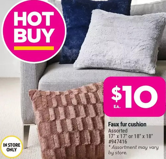 Giant Tiger Faux fur cushion offer