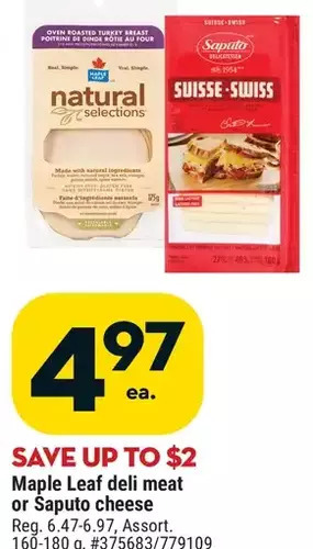Giant Tiger Maple leaf deli meat offer