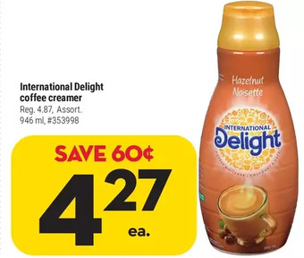 Giant Tiger International delight coffee creamer offer