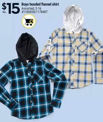 Giant Tiger Boys hooded flannel shirt offer