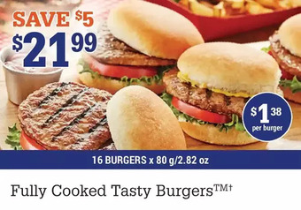 M & M Food Market Fully cooked tasty burgers offer