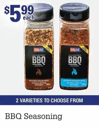 M & M Food Market Bbq seasoning offer