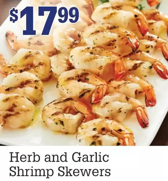 M & M Food Market Herb and garlic shrimp skewers offer