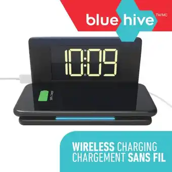 Canadian Tire Bluehive 10w wireless charger with alarm clock offer
