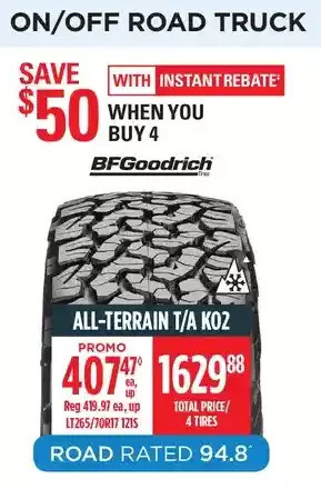 Canadian Tire Bfgoodrich all-terrain t/a ko2 offer