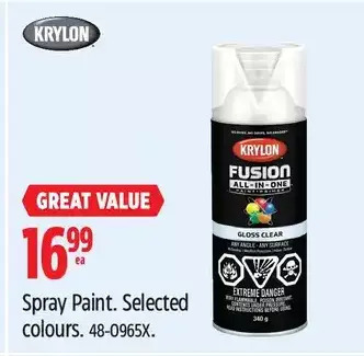 Canadian Tire Krylon spray paint offer