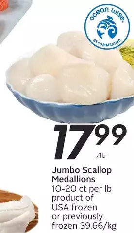 Sobeys Jumbo scallop medallions offer